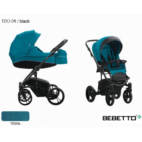 Детская универсальная коляска Bebetto Tito 2 в 1 - 01 CZA