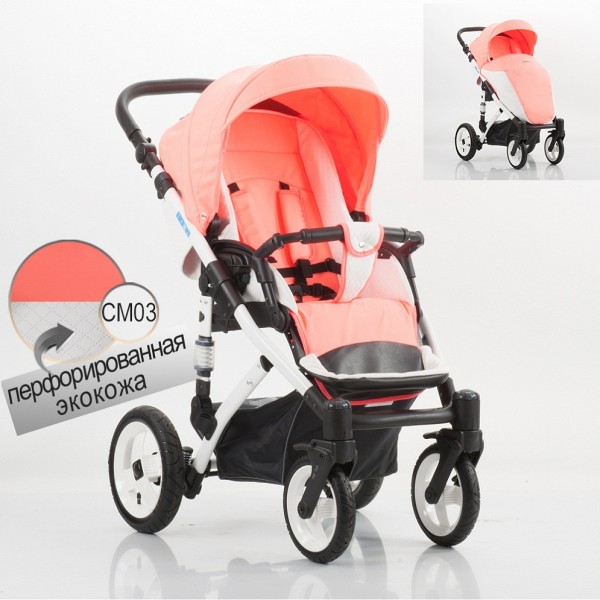 Детская прогулочная коляска Izacco Z2 СМ эко-кожа+ткань - СМ03