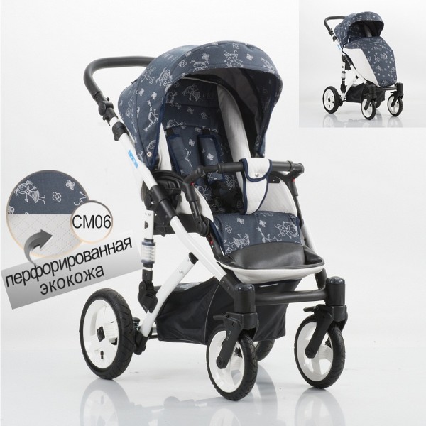 Детская прогулочная коляска Izacco Z2 СМ эко-кожа+ткань - СМ06