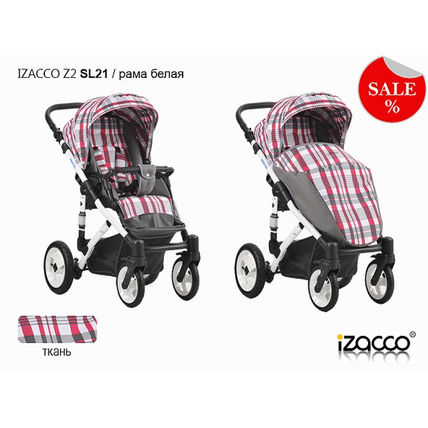 Детская прогулочная коляска Izacco Z2 СМ эко-кожа+ткань - SL21