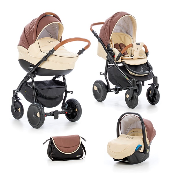 Детская универсальная коляска Tutis Orbit 3 в 1 - шоколад/св.беж/коричневый