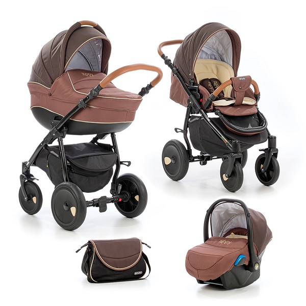 Детская универсальная коляска Tutis Orbit 3 в 1 - т.коричневый/коричневый/беж