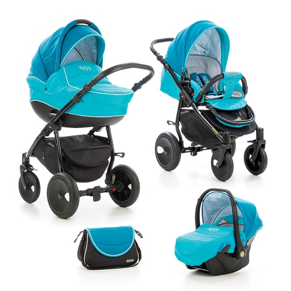 Детская универсальная коляска Tutis Orbit 3 в 1 - т.морская волна/св.морская волна/белый