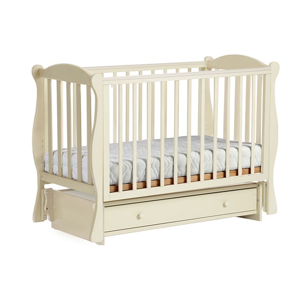 Детская кроватка Лель Кубаночка 6-42универсальный маятник - слоновая кость
