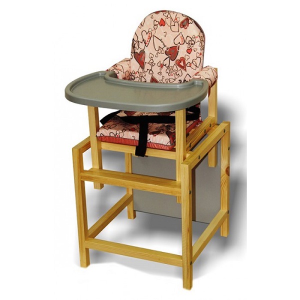 Стульчик для кормления Вилт СТД 07 - розовый-серый