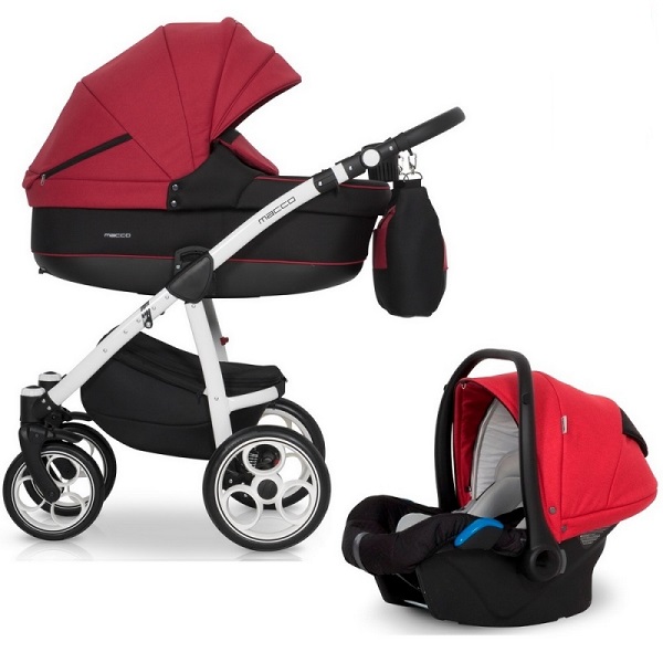 Детская универсальная коляска Riko (Expander) Macco 3 в 1 - scarlet