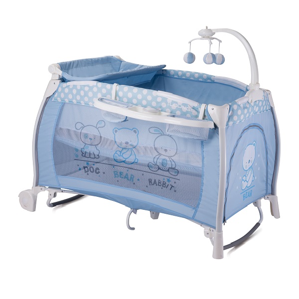 Манеж-кровать Lorelli iLounge 2 уровня - blue
