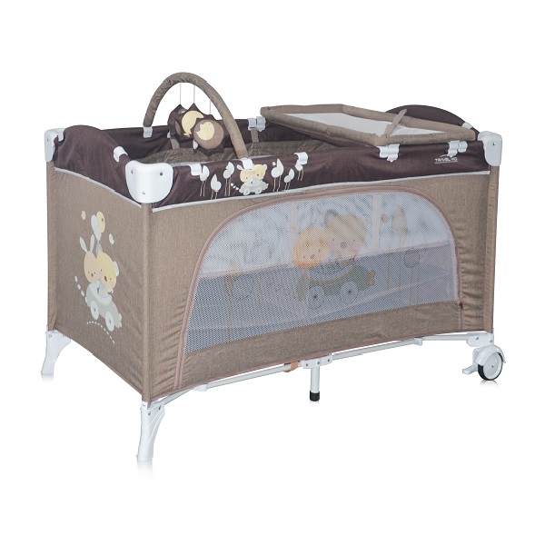 Манеж-кровать Lorelli Travel Kid 2 уровня - beige