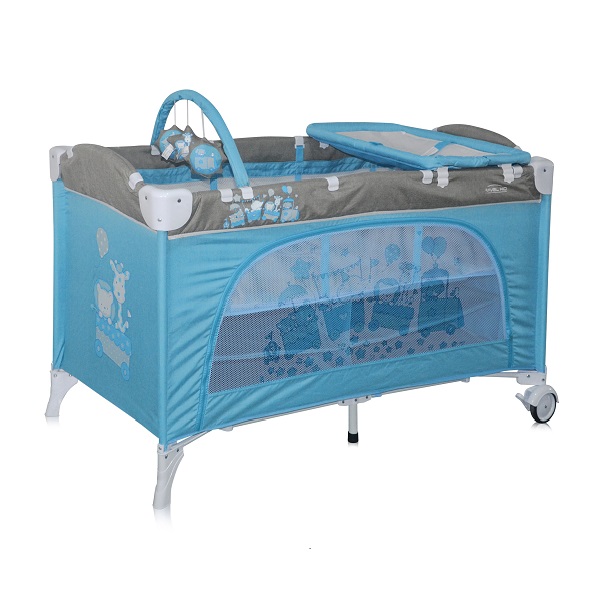 Манеж-кровать Lorelli Travel Kid 2 уровня - blue