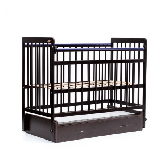 Детская кроватка Бамбини 04 маятник с ящиком Евро Стиль - венге