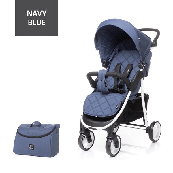 Детская прогулочная коляска 4 Baby Rapid 2019 с сумкой - navy blue