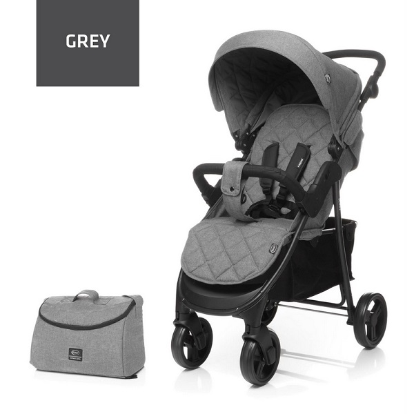 Детская прогулочная коляска 4 Baby Rapid 2019 с сумкой - grey
