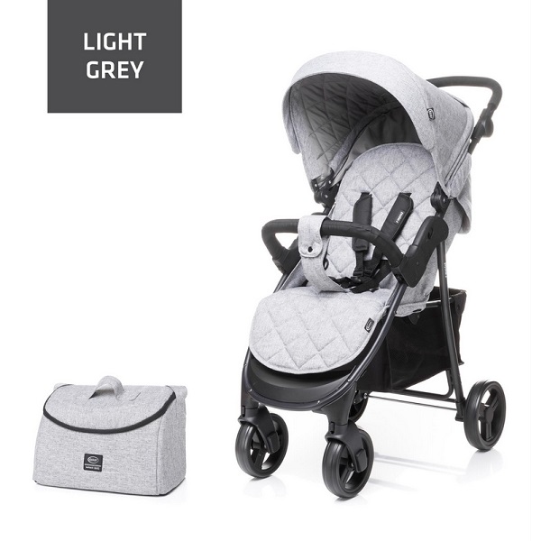 Детская прогулочная коляска 4 Baby Rapid 2019 с сумкой - light grey