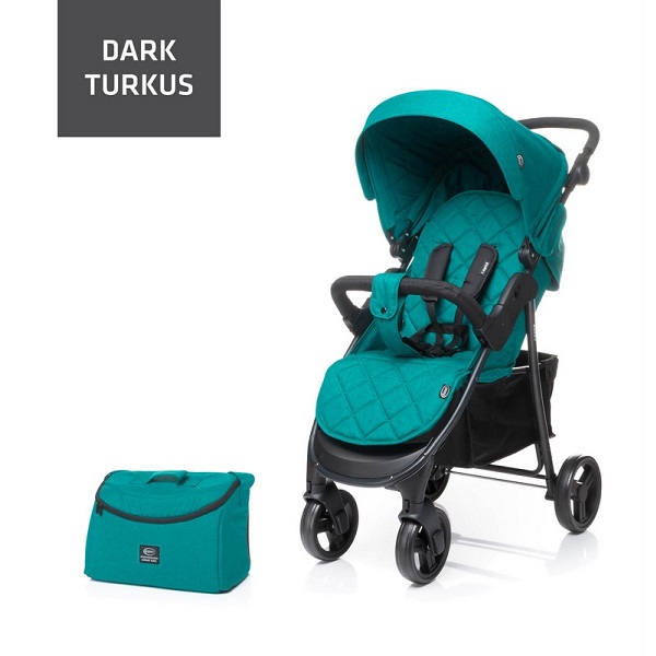 Детская прогулочная коляска 4 Baby Rapid 2019 с сумкой - turkus