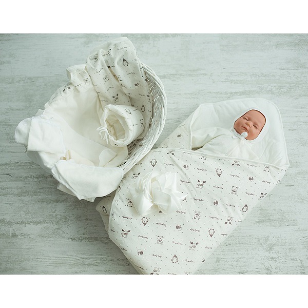 Комплект на выписку GulSara Вельбоа 9 предметов - бежевый