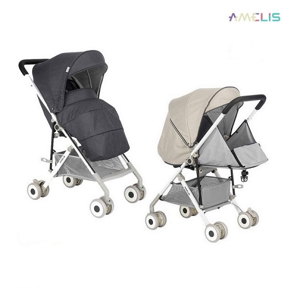 Детская прогулочная коляска Amelis Super Six - stone grey