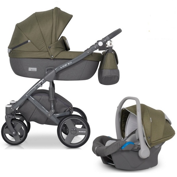 Детская коляска Riko Vario 3 в 1 - olive