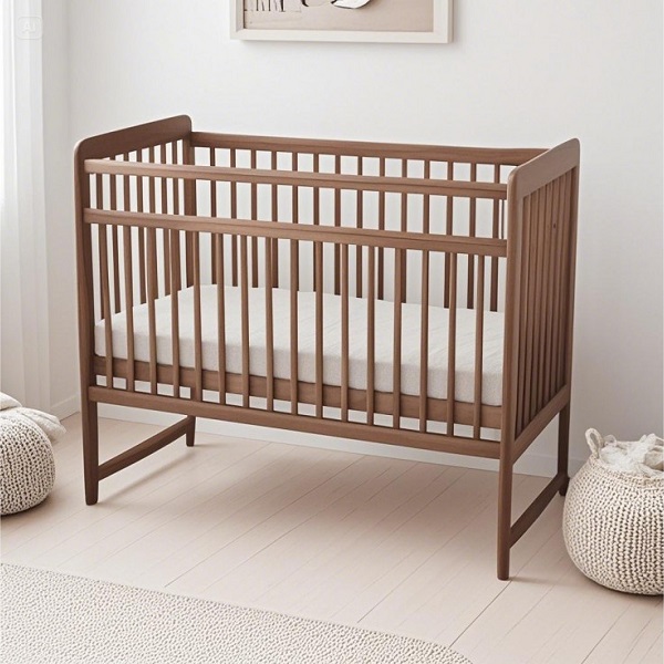 Детская кроватка Бамбини 03 колесо/качалка - браун