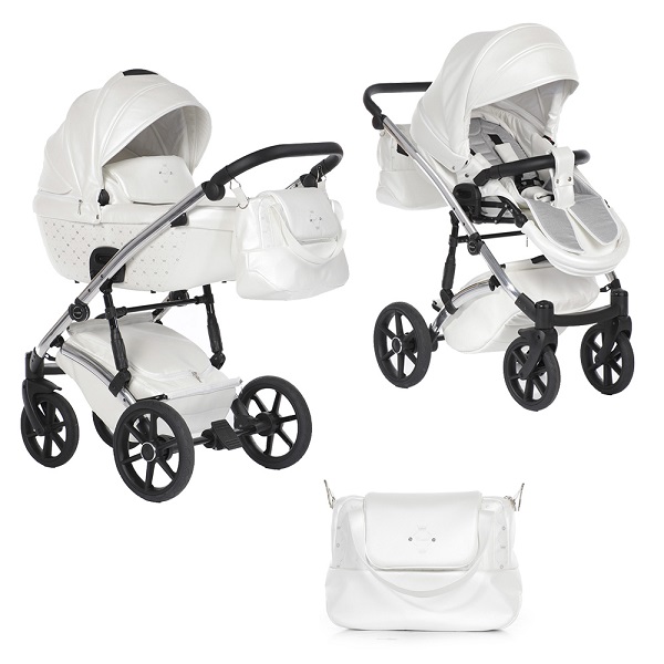 Детская коляска Pituso Cristal 2 в 1 - белый/silver