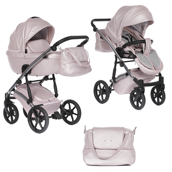 Детская коляска Pituso Cristal 2 в 1 - розовый/silver