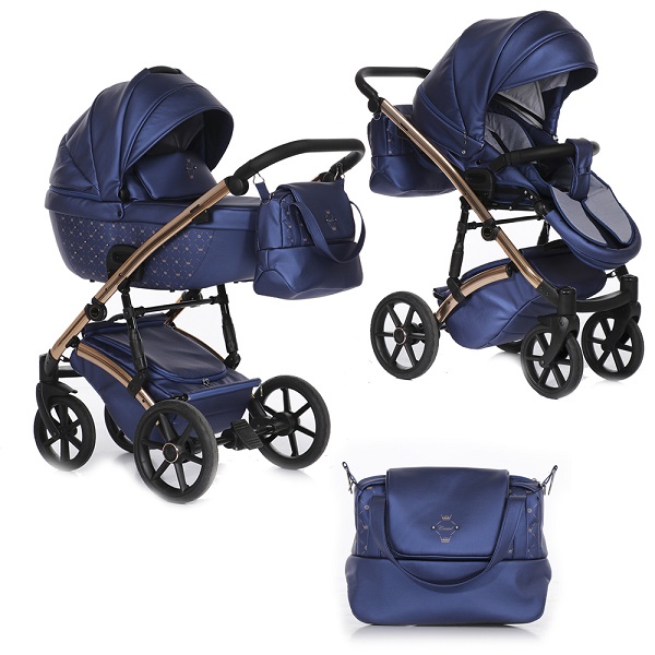 Детская коляска Pituso Cristal 2 в 1 - синий/медь