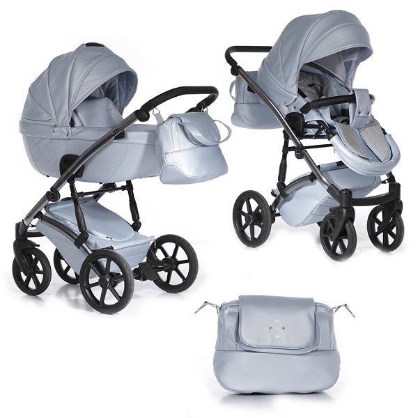 Детская коляска Pituso Cristal 2 в 1 - голубой/silver