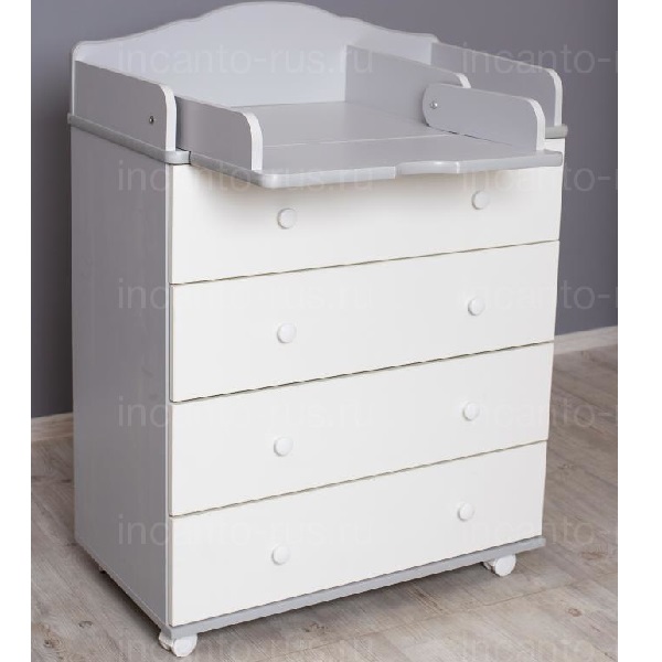 Комод пеленальный Incanto Agio 800/4 - бело-серый