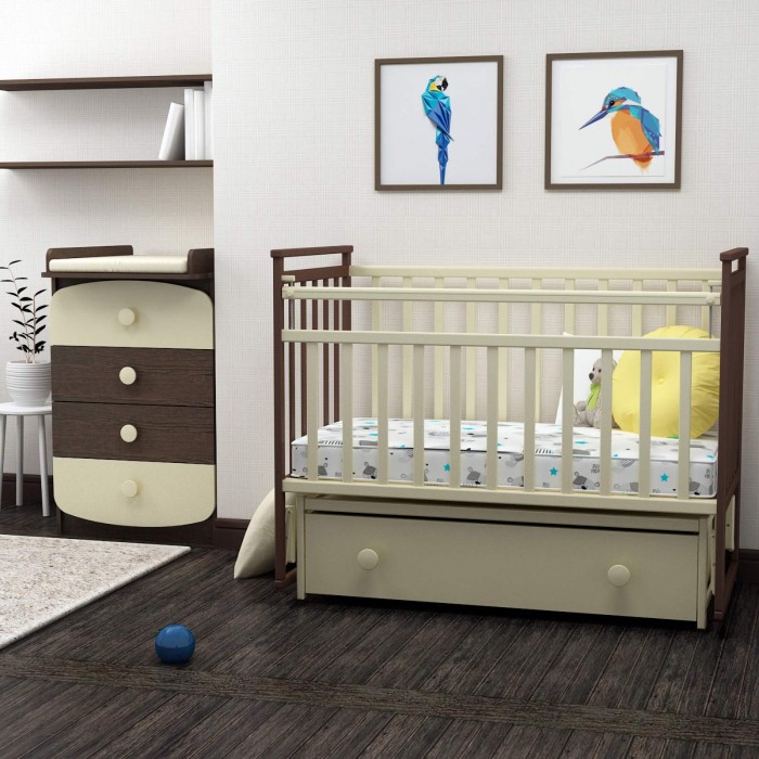 Детская кроватка ФА-М Дарья 1 - венге-слоновая кость