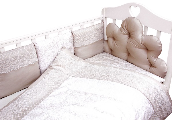 Комплект в кроватку Топотушки Облака 6 предметов - коричневый