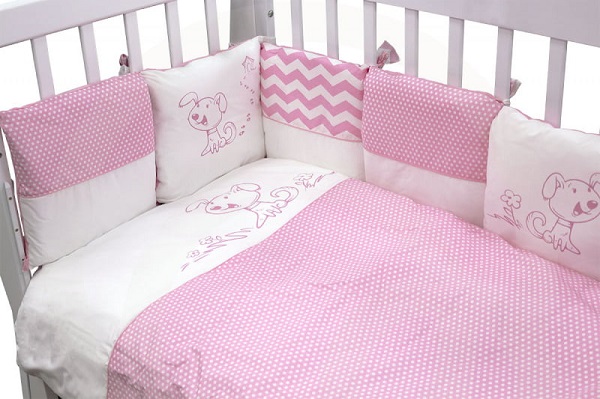 Комплект в кроватку Топотушки Гав Гав 6 предметов - розовый