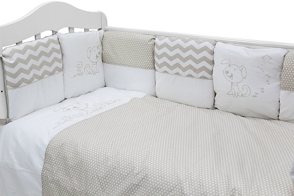 Комплект в кроватку Топотушки Гав Гав 6 предметов - бежевый