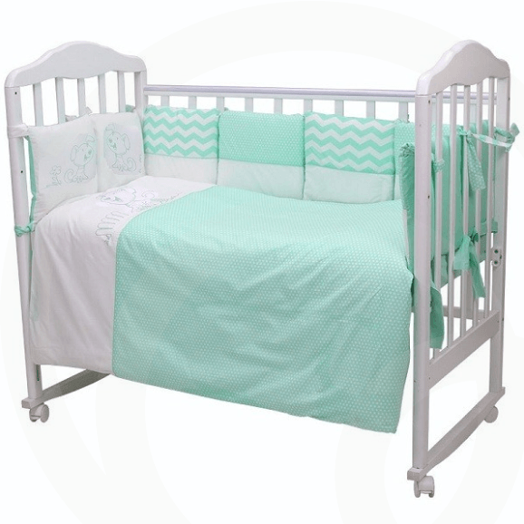 Комплект в кроватку Топотушки Гав Гав 6 предметов - бирюзовый