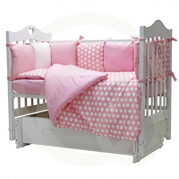Комплект в кроватку Топотушки 12 месяцев 6 предметов - розовый