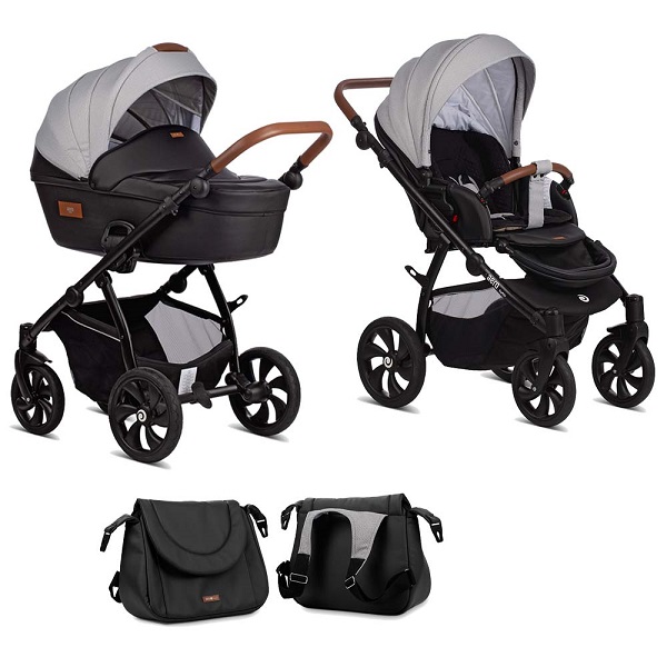 Детская коляска Tutis Aero New 2 в 1 - черная кожа