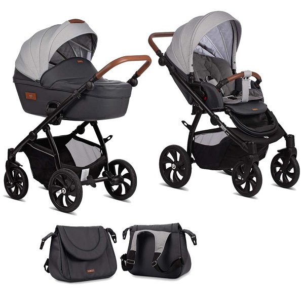 Детская коляска Tutis Aero New 2 в 1 - серая кожа