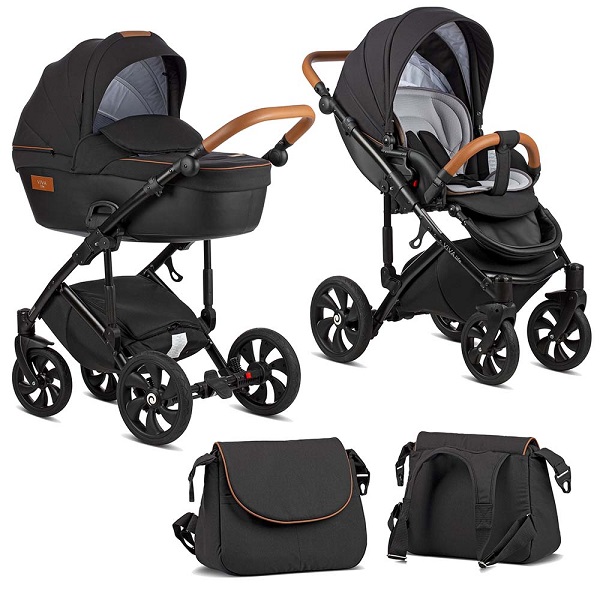 Детская коляска Tutis Viva Life New 2 в 1 - черный муар-кожа антрацит