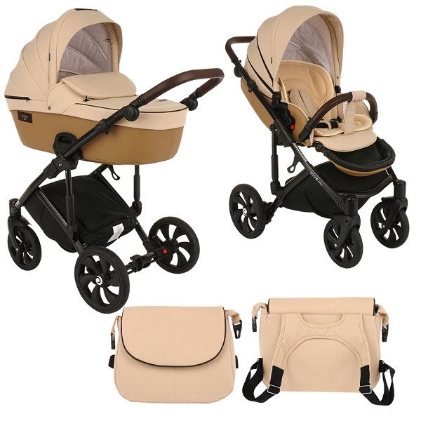 Детская коляска Tutis Viva Life New 2 в 1 - бледно песочный-кожа темно-песочный