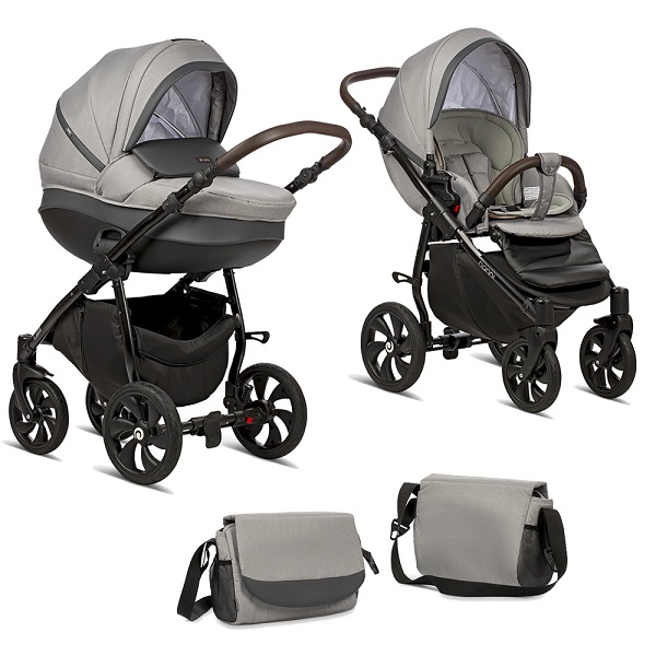 Детская коляска Tutis Nanni 2 в 1 - серый/кожа т.серый