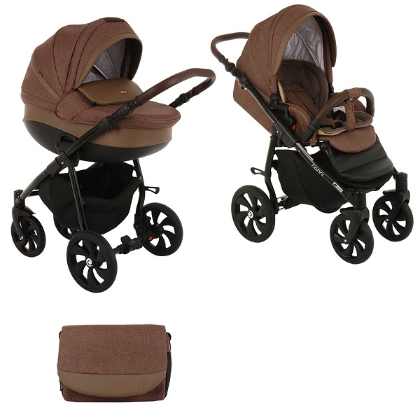 Детская коляска Tutis Nanni 2 в 1 - т.коричневый/кожа т.коричневый