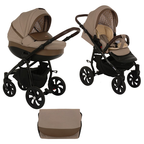 Детская коляска Tutis Nanni 2 в 1 - капучино/кожа мокка