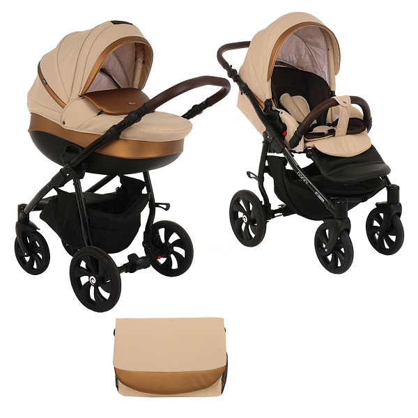 Детская коляска Tutis Nanni 2 в 1 - песочный/кожа бронза
