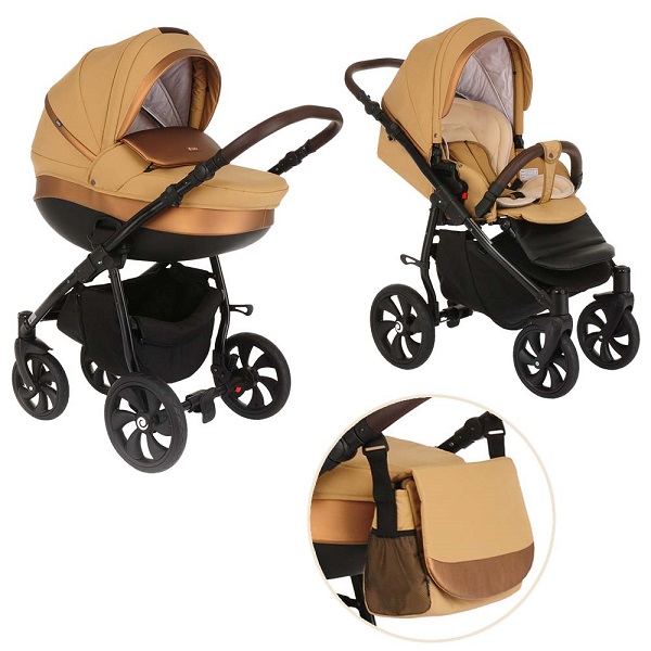 Детская коляска Tutis Nanni 2 в 1 - перу/кожа бронза