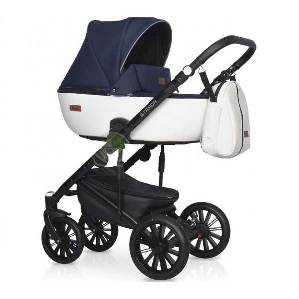 Детская коляска Ray Strada 2 в 1 - 06 сине белая кожа