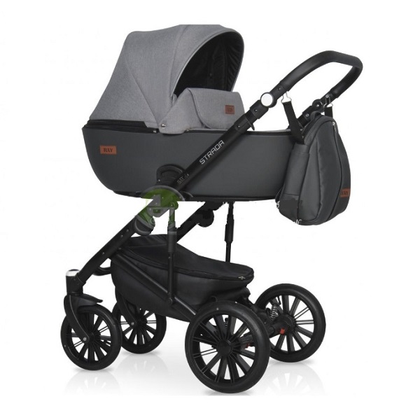 Детская коляска Ray Strada 2 в 1 - 07 серый-графитовая кожа
