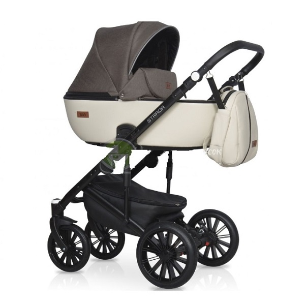 Детская коляска Ray Strada 2 в 1 - 09 коричневый-бежевая кожа