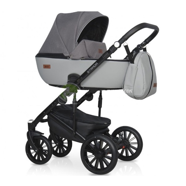 Детская коляска Ray Strada 2 в 1 - 10 графитовый-серая кожа