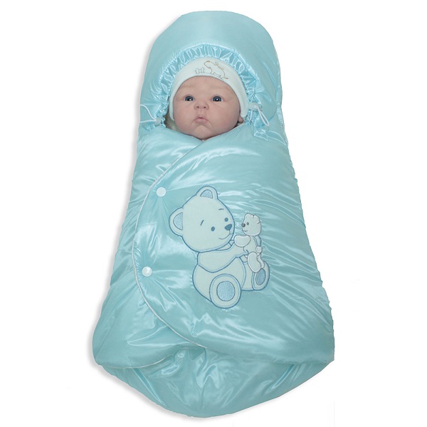 Осьминожка конверт меховой ЗИМА - голубой