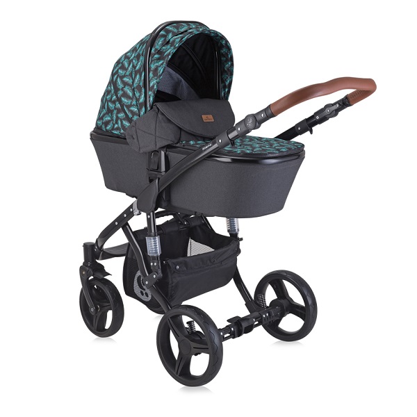 Детская коляска Lorelli Rimini 2 в 1 - black leaves
