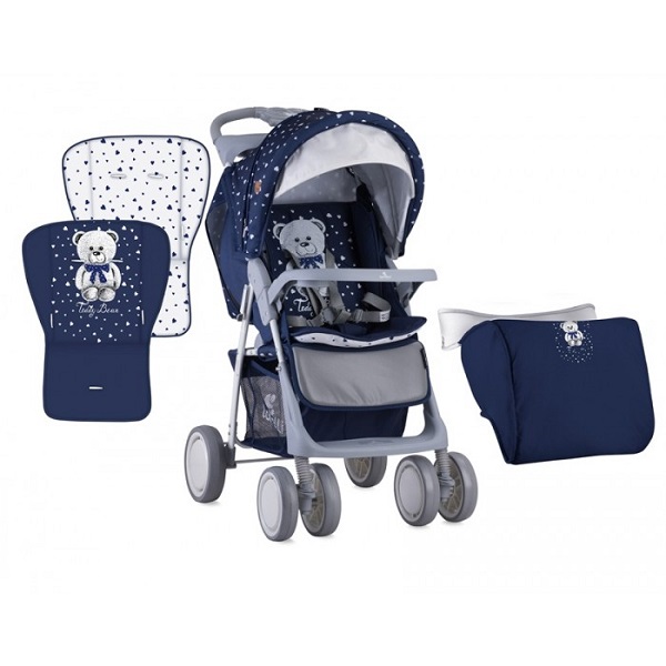 Прогулочная коляска Lorelli Foxy - dark blue teddy bear