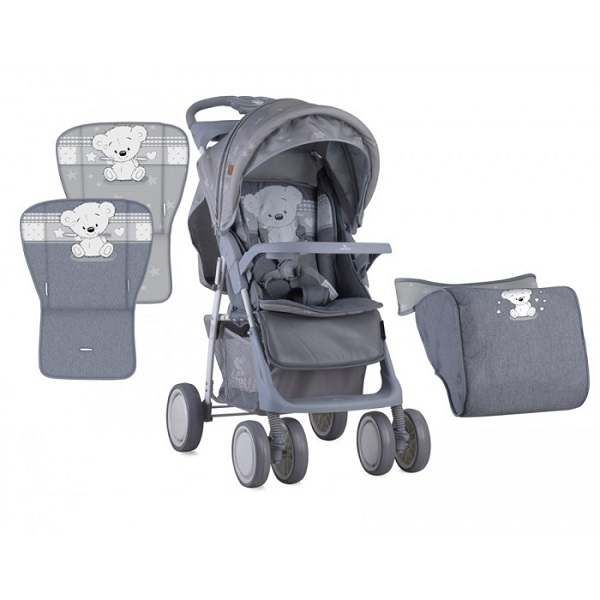 Прогулочная коляска Lorelli Foxy - grey my teddy